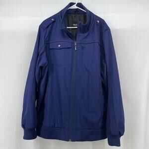 Baubax Size XXL Men's Bomber Travel Jacket Navy Blue Zip Up Multiple Pockets